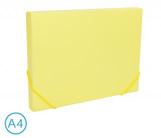 Desky na spisy s gumou, box A4 pastel LUMA, žlutý