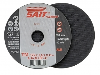 Řezný kotouč SAIT TM A46N ALU PREMIUM rovný Rozměry: 125x1,6x22,23