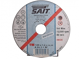 Řezný kotouč SAIT TM A46S INOX PREMIUM rovný Rozměry: 125x1,6x22,23