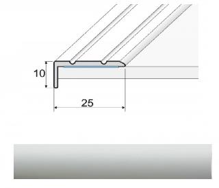 Effector A31S Schodová hrana 25x10, samolepící, délka 270cm Dekor: Stříbro