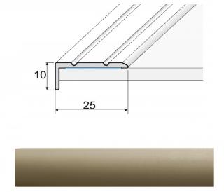 Effector A31S Schodová hrana 25x10, samolepící, délka 270cm Dekor: Světlá bronz