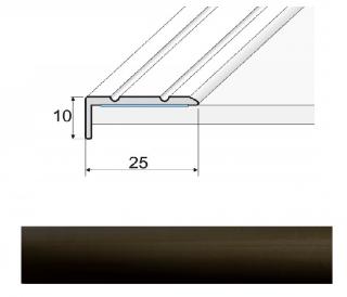 Effector A31S Schodová hrana 25x10, samolepící, délka 270cm Dekor: Tmavá bronz
