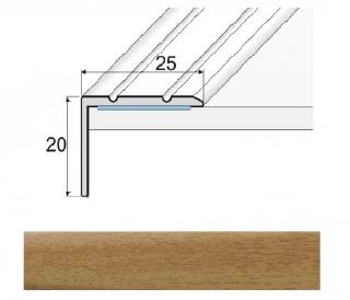 Effector A36D Schodová hrana 25x20, samolepící, délka 270cm Dekor: Dub světlý