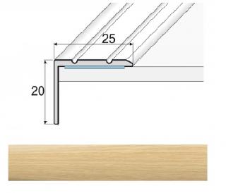 Effector A36D Schodová hrana 25x20, samolepící, délka 270cm Dekor: Javor