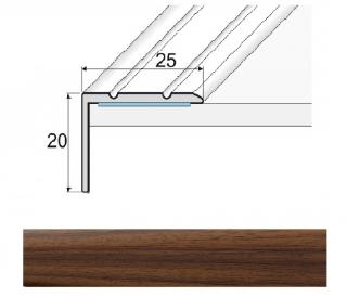 Effector A36D Schodová hrana 25x20, samolepící, délka 270cm Dekor: Teak indický