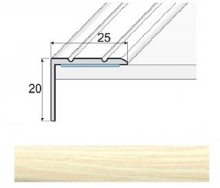 Effector A36D Schodová hrana 25x20, samolepící, délka 90cm Dekor: Sosna bílá