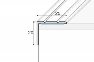 Effector A36S Schodová hrana 25x20, samolepící, délka 270cm Dekor: Tmavá bronz