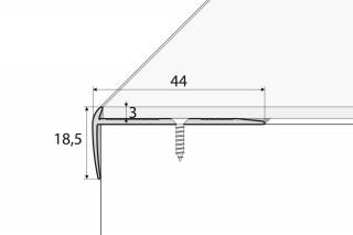 Effector AC26 schodový profil 3mm - šroubovací, délka 270 cm. Dekor: Inox