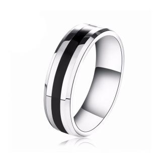 NAKY Ocelový prsten Black Line P4351