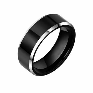 NAKY Ocelový prsten Brandon - Black P0049