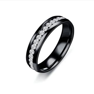 NAKY Ocelový prsten Valentin - Black P3244