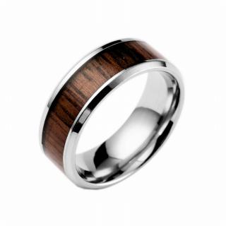 NAKY Ocelový prsten Wooden Classic P3827