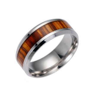 NAKY Ocelový prsten Wooden Light P3827