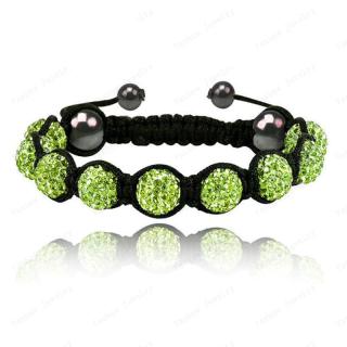 NAKY Shamballa náramek Zirkon Light Green N1159