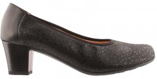 Celo Kožené dámské lodičky na podpatku Comfortabel Šíře K 730004 černé #Velikost: 37.5