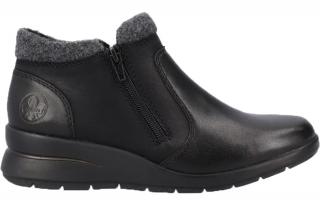 Dámské kotníkové boty dva zipy RIEKER L4854-00 černé #Velikost: 40