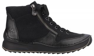 Dámské kotníkové zimní boty na klínku RIEKER 51517-00 černé #Velikost: 38