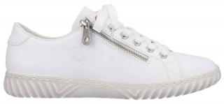 Dámské kožené tenisky sneaker´s se zipem RIEKER N0900-81 bílé #Velikost: 38