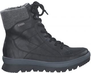 Nepromokavé dámské zimní kotníkové boty s kožíškem JANA-TEX 8-26271-29 001 černé #Velikost: 37