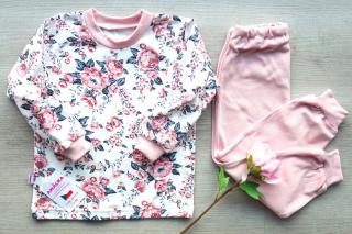 Bavlněné dívčí pyžamo Květy v.86-110