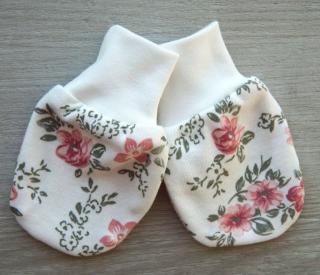 Bavlněné rukavičky květinky romantik v.50-68