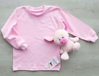 Bavlněné tričko s dlouhým rukávem růžové  v.68-110