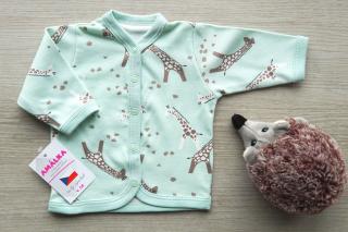 Bavlněný kojenecký kabátek, košilka, Žirafky v.56-68