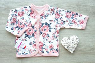 Bavlněný kojenecký kabátek Květy v.56-86