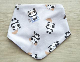 Bavlněný šátek na krk, Panda