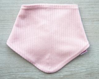 Bavlněný šátek na krk žebro pudrově růžový