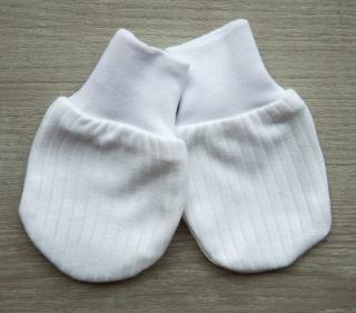 Bílé kojenecké rukavičky bavlněné žebro v.50-80