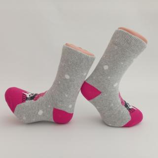 Zimní froté ponožky Mrož, růžovošedé v.19-21
