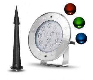 Zahradní LED světlo se zapichovacím trnem 9W, 24V, 380 lm, RGB barevné Vybrat ovládání RGB světla: DMX 512