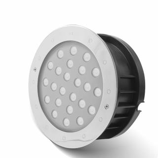 Zahradní LED svítidlo do země kulaté, 18W, 24V, 1000 lm, RGB barevné