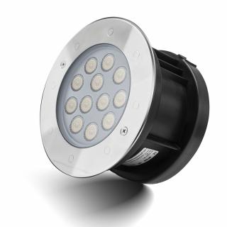 Zahradní LED svítidlo do země kulaté, 9W, 24V, 300 lm, RGB barevné