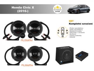Kompletní ozvučení Honda Civic X (2016-) - skvělý zvuk