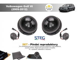 SET - přední reproduktory do Volkswagen Golf VI (2009-2012) - STEG MVW6C
