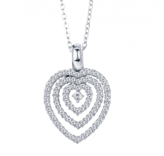 B-TOP náhrdelník srdce s krystaly 64101