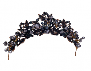 Barokní krystalová korunka - černá