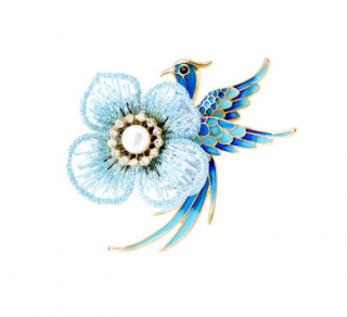 Brož s kamínky Phoenix Druh barvy: Modrá
