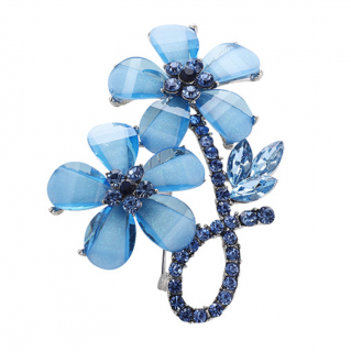 Brož s květy Blue Flowers