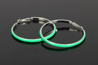 Dámské barevné kruhové náušnice Druh barvy: Zelená