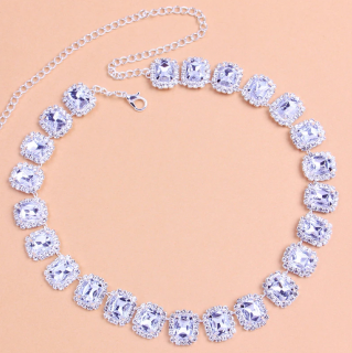 Dámský choker náhrdelník Crystal- postříbřený Typ: Typ 2