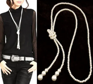 Dámský dlouhý perlový náhrdelník Fashion