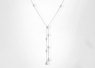 Dámský náhrdelník Drop zirkon - bílé pozlacení