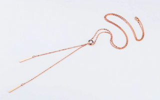 Dámský náhrdelník z nerezové oceli FASHION - růžové pozlacení