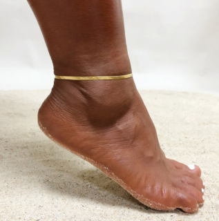 Dámský nerezový řetízek na nohu SPRING -  pozlacený Typ: Typ 2