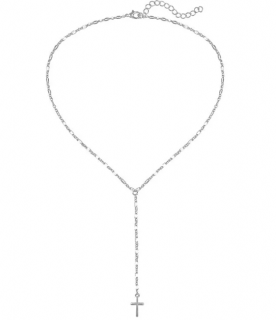 Dámský postříbřený náhrdelník s přívěskem Křížku