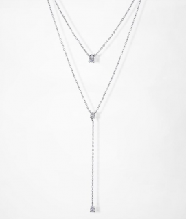 Dámský pozlacený náhrdelník Elen Druh barvy: Stříbrná