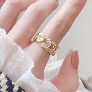 Elegantní dámský prstýnek se zirkony Gold Chain
